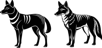 Silhouette image of Dingo vector