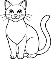Art and Illustration a cat outline art. vector