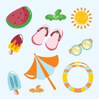 Set of Element Summer Holiday at the Beach vector