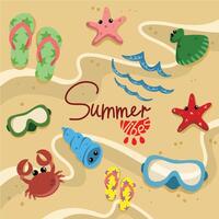 Summer icon with Beach Elements vector