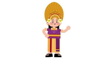 Balinese character explain using gesture Loop Animation for event or education video