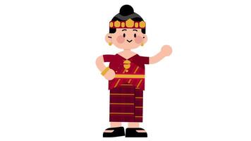 Bataknese character explain using gesture Loop Animation for event or education video