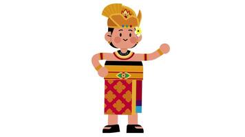 Balinese character explain using gesture Loop Animation for event or education video