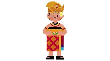 Balinese character explain using gesture Loop Animation for event or education video