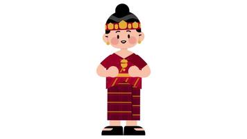Bataknese character explain using gesture Loop Animation for event or education video