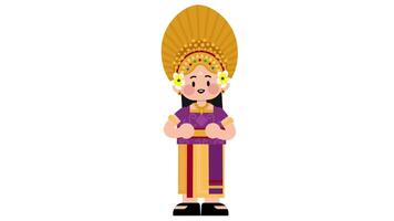 Balinese character explain using gesture Loop Animation for event or education video