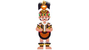 Indonesian Papua character explain using gesture Loop Animation video
