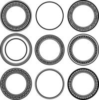Collection of Isolated Circular Frames with Classic Decorative Images, Perfect for Invitations, Wedding Decorations, and Elegant Event Design vector