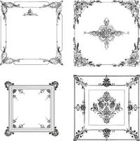 Set of 4 Minimalist Line Art Frame Designs, Individual Pages with Clean White Backgrounds, Perfect for Modern and Elegant Projects vector