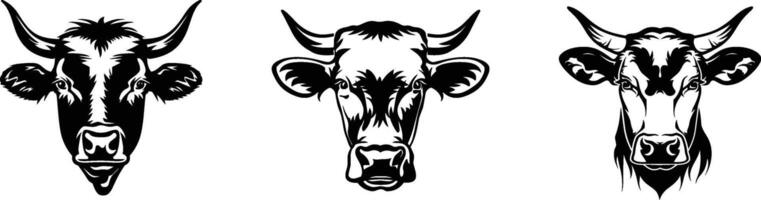Silhouette of Cow Head Logo, Detailed and Versatile Illustration for Branding, Design, and Print Projects vector