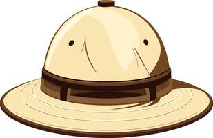 Pith Helmet Illustration in Flat Design on White Background vector