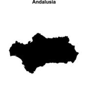 Andalusia blank outline map vector