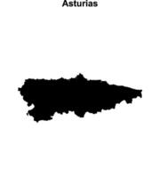 Asturias blank outline map vector