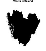 Vastra Gotaland outline map vector