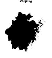 Zhejiang province blank outline map vector
