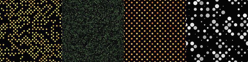 Seamless geometric dot pattern background set vector