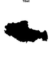 Tibet province blank outline map vector