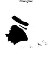 Shanghai province blank outline map vector
