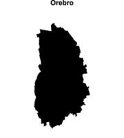 Orebro outline map vector