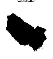 Vasterbotten outline map vector
