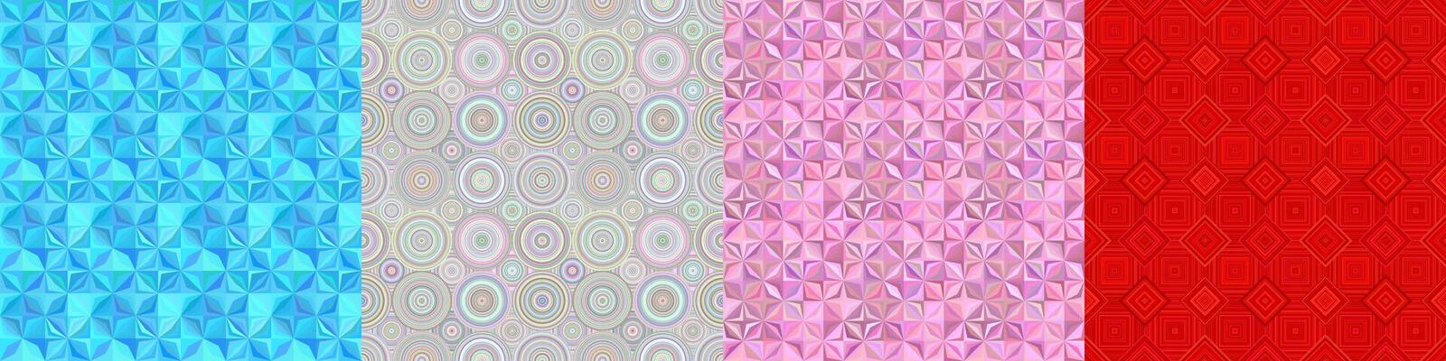 Seamless color geometric pattern set
