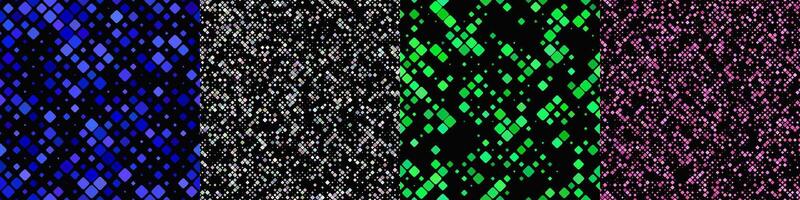 Seamless geometrical diagonal square pattern set vector