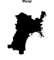 Miyagi prefecture blank outline map vector