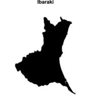 Ibaraki prefecture blank outline map vector