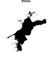 Ehime prefecture blank outline map vector