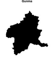 Gunma prefecture blank outline map vector