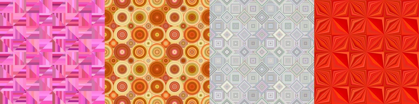 Seamless color geometric pattern set