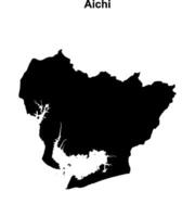 Aichi prefecture blank outline map vector