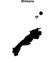 Shimane prefecture blank outline map vector