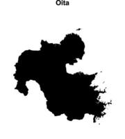 Oita prefecture blank outline map vector