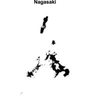 Nagasaki prefecture blank outline map vector