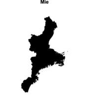 Mie prefecture blank outline map vector