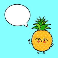 Pineapple with speech bubble vector