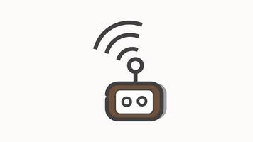 Closeup of a robot with a wifi antenna, great for technology concepts, artificial intelligence, futuristic designs, and roboticsrelated projects. video