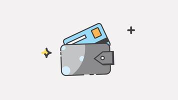 Animated a Wallet with credit card, perfect for financial blogs, banking websites, or articles discussing money management and budgeting tips. video