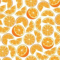 Seamless pattern with bright and juicy oranges. vector