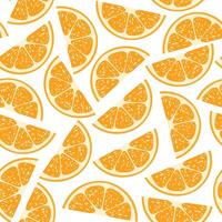 Seamless pattern with bright and juicy oranges. vector
