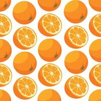 Seamless pattern with bright and juicy oranges. vector