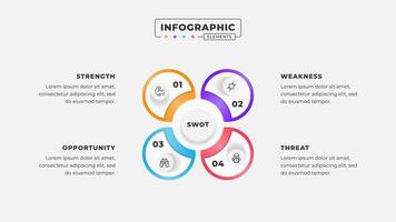 Swot analysis infographic template with icons vector