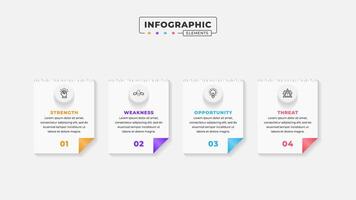 Swot analysis infographic template with icons vector