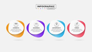 Swot analysis infographic template with icons vector