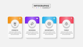 Swot analysis infographic template with icons vector
