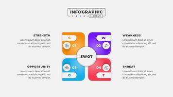 Swot analysis infographic template with icons vector