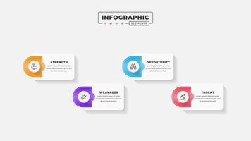 Swot analysis infographic template with icons vector