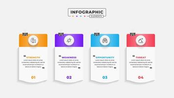 Swot analysis infographic template with icons vector