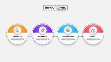 Swot analysis infographic template with icons vector
